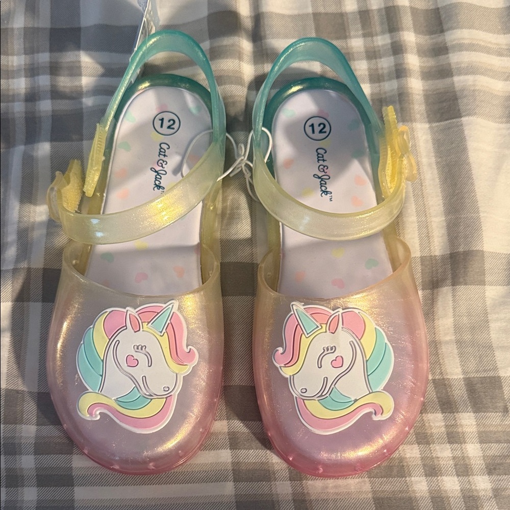 Cat & Jack Unicorn Kids Sandals - Pink and Yellow